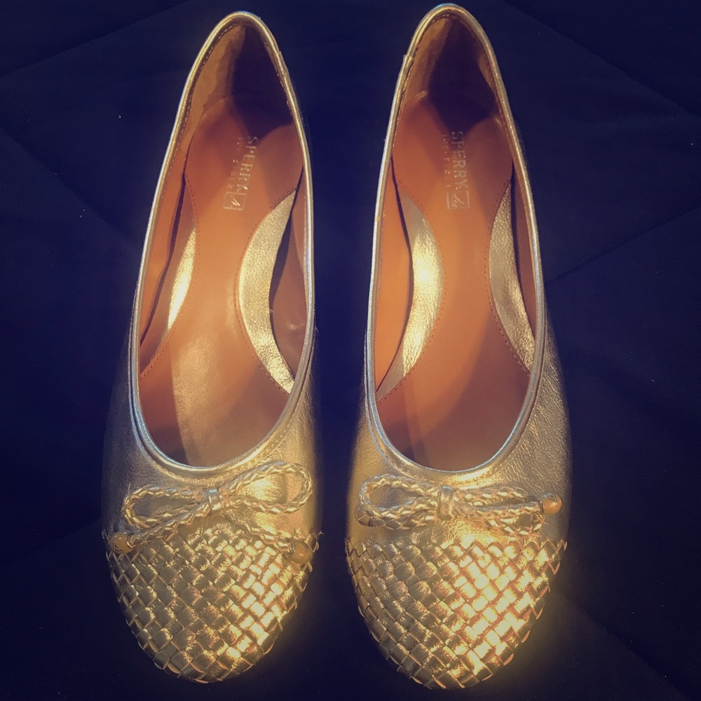 Gold Sperry Top Sider Women’s flats